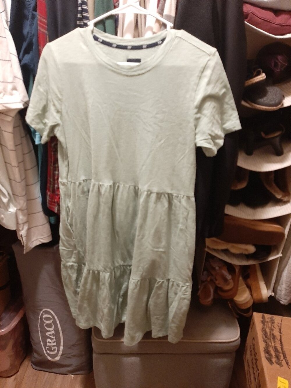 Gap tiered dress spring green